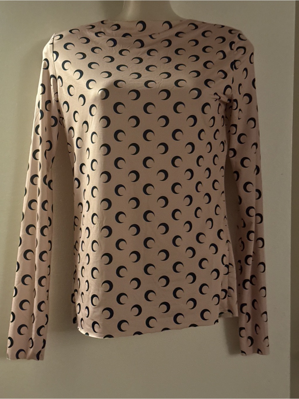 Women’s Pink Crescent-Print Long Sleeve Top